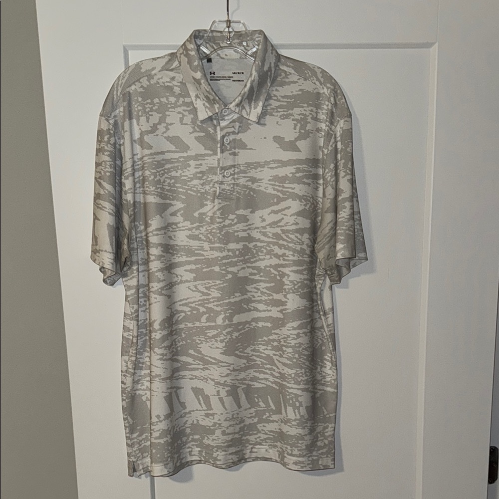 Under Armour Men's Camouflage Gray Golf Polo Shirt